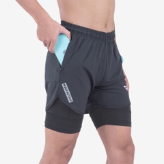 Quần 2 Lớp Thể Thao Chạy Bộ Nam Wolf Active Max Speed W195, Nhanh Khô, Nhẹ, Nhiều Túi
