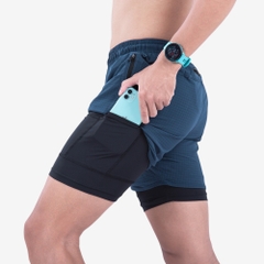 Quần 2 Lớp Thể Thao Chạy Bộ Nam Wolf Active Max Speed W195, Nhanh Khô, Nhẹ, Nhiều Túi