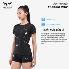 Áo Thể Thao Basic Nữ F1 Basic W67, Tập Gym, Chạy Bộ Chất Vải Active Max Cao Cấp, Mềm Mịn, Tôn Dáng