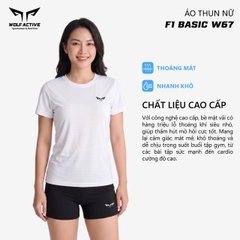 Áo Thể Thao Basic Nữ F1 Basic W67, Tập Gym, Chạy Bộ Chất Vải Active Max Cao Cấp, Mềm Mịn, Tôn Dáng