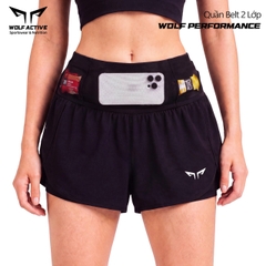 Quần Đai Belt Nữ 2 Trong 1 Wolf Performance W281, Quần Chạy Hiệu Suất Cao, Nhẹ, Thoáng
