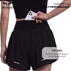 Quần Đai Belt Nữ 2 Trong 1 Wolf Performance W281, Quần Chạy Hiệu Suất Cao, Nhẹ, Thoáng