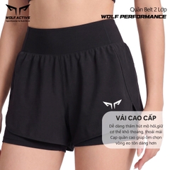Quần Đai Belt Nữ 2 Trong 1 Wolf Performance W281, Quần Chạy Hiệu Suất Cao, Nhẹ, Thoáng