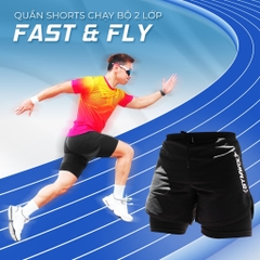 Quần 2 Lớp Fast & Fly W56 , Quần Thể Thao 2 Lớp Cho Gym Nhiều Túi, Chạy Bộ, Đạp Xe Co Giãn 4 Chiều