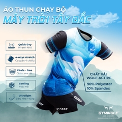 Áo Chạy Bộ Wolf Active Mây Trời Tây Bắc W37, Chất Vải Active Thoáng Mát, Nhẹ Nhàng, Thấm Hút Mồ Hôi