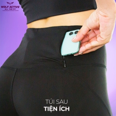 Quần Thể Thao Nữ Wolf Active Swift Run W80, Tập Gym, Chạy Bộ Cạp Cao Tôn Dáng Chất Vải Mềm Mịn