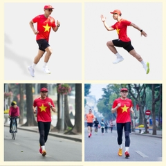 Áo Chạy Bộ Nam Cờ Đỏ Sao Vàng W54, Chất Vải Active Max Cao Cấp, Mềm Mịn, Co Giãn 4 Chiều