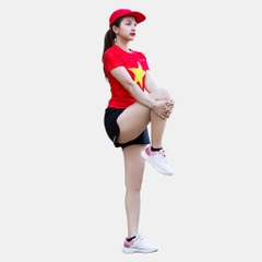 Áo Chạy Bộ Nữ Cờ Đỏ Sao Vàng W01, Chất Vải Active Max Cao Cấp, Mềm Mịn, Co Giãn 4 Chiều