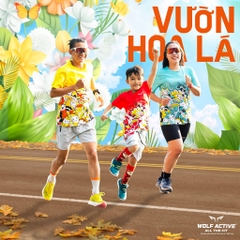 Áo Chạy Bộ Gia Đình Vườn Hoa Lá 59, Chất Vải Mềm Mịn, Co Giãn 4 Chiều, Mát Mẻ