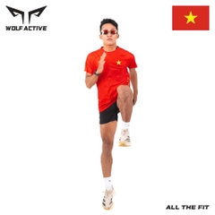 Áo Chạy Bộ Nam Nữ Wolf Active Cờ Đỏ Sao Vàng W234, Bứt Phá Đường Đua Với Tinh Thần Việt