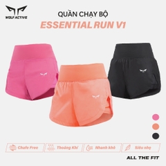 Quần Chạy Bộ Nữ 2 Lớp Essential Run V1 W79, Quần Chạy Bộ Có Túi, Chất Vải Nhẹ, Thấm Hút Mồ Hôi Tốt
