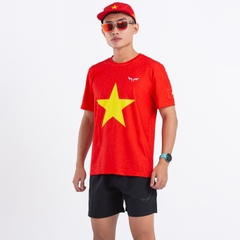 Áo Chạy Bộ Nam Cờ Đỏ Sao Vàng W54, Chất Vải Active Max Cao Cấp, Mềm Mịn, Co Giãn 4 Chiều