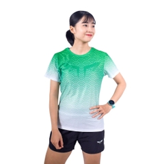 Áo Chạy Bộ Nữ Wolf Active Vân Nước 124, Vải Thun Cao Cấp, Nhẹ Nhanh Khô, Thấm Hút Mồ Hôi Tốt