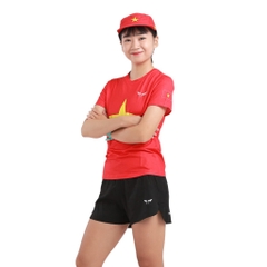 Áo Chạy Bộ Nữ Cờ Đỏ Sao Vàng W01, Chất Vải Active Max Cao Cấp, Mềm Mịn, Co Giãn 4 Chiều