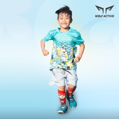 Áo Thể Thao Cho Bé Wolf Active Vườn Hoa Lá W59, Chất Vải Active Max Mềm Mịn, Thấm Hút Mồ Hôi Tốt