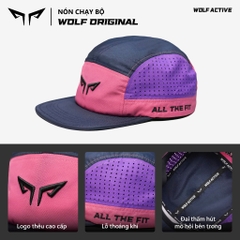 Nón Chạy Bộ Unisex Wolf Active Original 172F, Phối Màu (Tím, Hồng, Xanh navy)