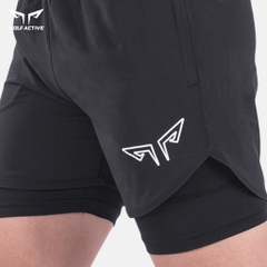 Quần 2 Lớp Thể Thao Chạy Bộ Nam Wolf Active Max Speed W195, Nhanh Khô, Nhẹ, Nhiều Túi