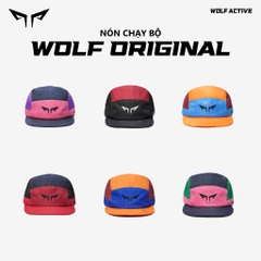 Nón Chạy Bộ Unisex Wolf Active Original 172E, Phối Màu (Đen, Đỏ Đô)