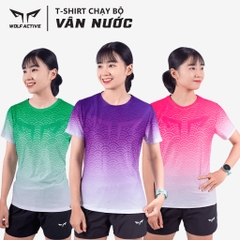 Áo Chạy Bộ Nữ Wolf Active Vân Nước 124, Vải Thun Cao Cấp, Nhẹ Nhanh Khô, Thấm Hút Mồ Hôi Tốt