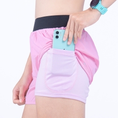 Quần Chạy Bộ Nữ Fresh Run W98, Quần Chạy Bộ 2 trong 1, Chất Vải Nhẹ, Nhanh Khô, Vận Động Thoải Mái