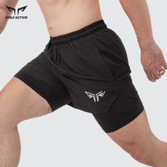 Quần Thể Thao 2 Lớp Nam Wolf Active Essential 175, Quần Tập Gym, Chạy Bộ, Cầu Lông , Thoải Mái Vận Động