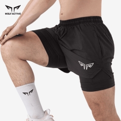 Quần Thể Thao 2 Lớp Nam Wolf Active Essential 175, Quần Tập Gym, Chạy Bộ, Cầu Lông , Thoải Mái Vận Động