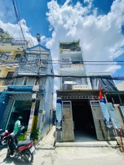 NHÀ TÂN TRỤ P15 TÂN BÌNH 4 TẦNG, 4 M X 17,4M.