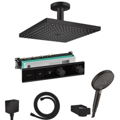 Bộ sen âm tường Hansgrohe RainSelect – Raindance E300 | Đen mờ, kết nối trần