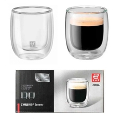 Set 2 cốc thủy tinh 2 lớp Zwilling Sorrento Double Walled Glass Espresso