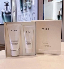 Set Sữa rửa mặt dưỡng trắng da OHUI Extreme Bright Cleansing Foam 160ml +100ml
