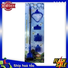 Bộ dụng cụ vệ sinh bể cá cảnh 5in1 cỡ lớn LOẠI 1, Bộ vệ sinh đa năng 5 món cho bể cá cảnh thủy sinh