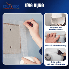Lưới Thủy Tinh Phủ Chống Thấm DURAX – Khổ 5cm, 10cm Gia Cố Mái, Sàn, Khe Nứt Hiệu Quả Cao
