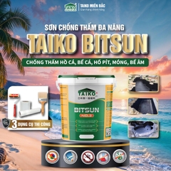 Sơn Chống Thấm Hồ Cá, Bể Cá Koi TAIKO BITSUN No.2 – Màu Đen, Pha Xi Măng Để Tăng Chịu Lực