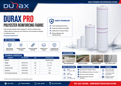Vải Polyester DURAX - Vải Gia Cố Chống Thấm Gia Cường Chống Thấm Mái Nhà, Sàn, Khe Nứt