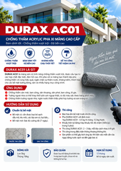DURAX AC01: Chống Thấm Cao Cấp Pha Xi Cho Tường, Sàn Mái