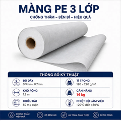 [220g/m2-0.8mm] Màng Chống Thấm PE 3 Lớp DURAX – Giải Pháp Ngăn Ẩm, Chống Thấm Hiệu Quả Cho Nền Bê Tông Và Hồ Cá