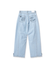Insane® Cargo Denim Pants - Light Blue