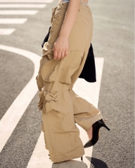 Insane® Cargo Parachute Pants - Beige