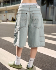 Insane® Patch Denim Shorts - Light Blue