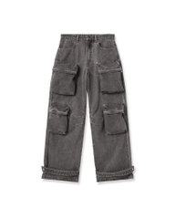 Insane® Cargo Denim Pants - Dark Grey