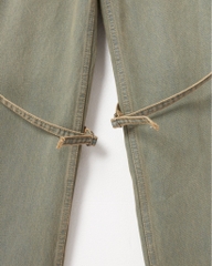 Insane® Cross Waist Cargo Denim Pants - Dirty Green