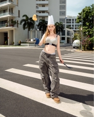 Insane® Cargo Denim Pants - Dark Grey