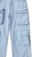 Insane® Cargo Denim Pants - Light Blue