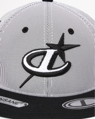 Logo Striped Snapback - Black