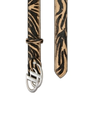 Insane® Animal Skin Belt - Brown Zebra Python Pattern