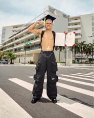 Insane® Cargo Parachute Pants - Black