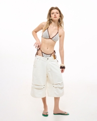 Insane® Rawline Jorts - White