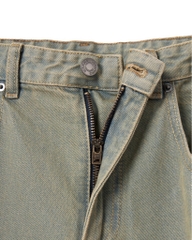 Insane® Cross Waist Cargo Denim Pants - Dirty Green