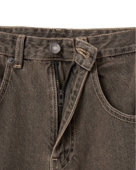 Insane® Cross Waist Cargo Denim Pants - Dirty Brown