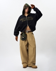 Insane® Camo Patch Hoodie Zip - Black
